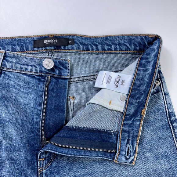 Hudson Womens Holly Crop Boot Cut Jeans Blue Stretch High Rise Pockets 29 New - Picture 6 of 12